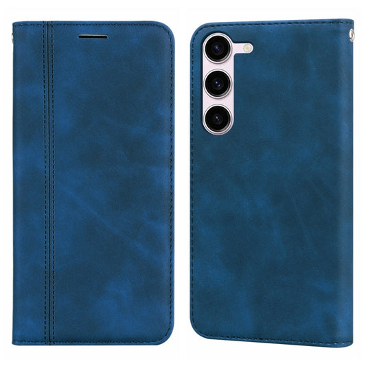 For Samsung Galaxy S24+ Frosted Business Magnetic Horizontal Flip PU Phone Case(Blue) - Galaxy S24+ 5G Cases by buy2fix | Online Shopping UK | buy2fix