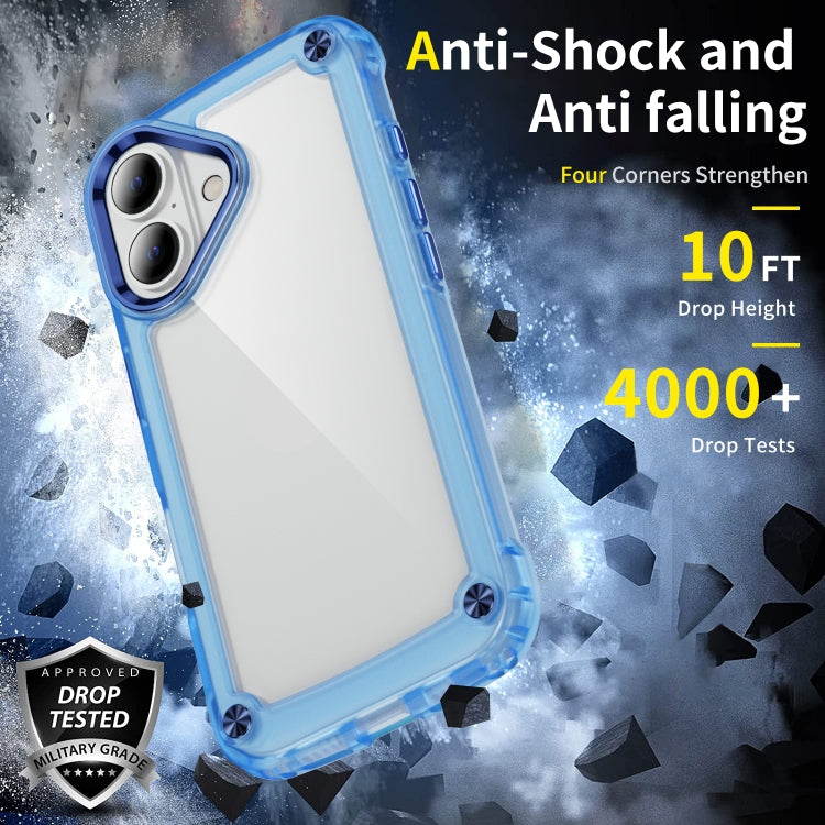 For iPhone 16 Skin Feel TPU + PC Phone Case(Transparent Blue) - iPhone 16 Cases by buy2fix | Online Shopping UK | buy2fix