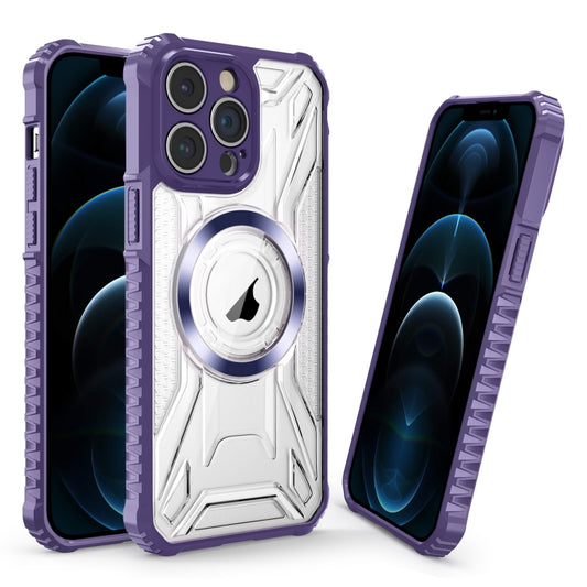 For iPhone 12 Pro CD Texture Magsafe Phone Case(Dark Purple) - iPhone 12 / 12 Pro Cases by buy2fix | Online Shopping UK | buy2fix