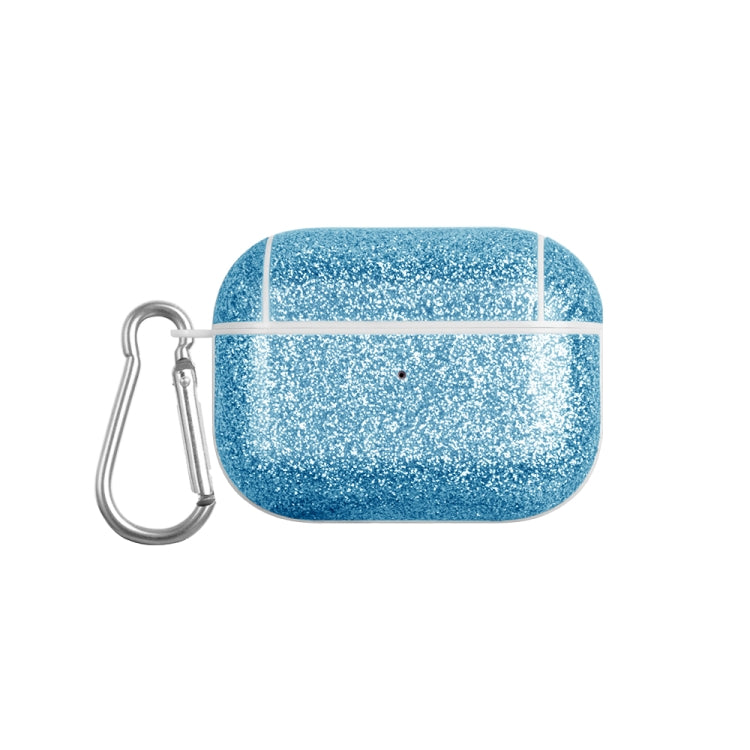 For AirPods Pro Glitter Powder Skin Texture PC TWS Earphone Case(Blue) - For AirPods Pro by buy2fix | Online Shopping UK | buy2fix