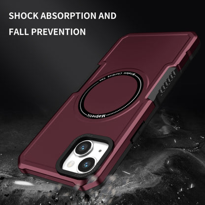 For iPhone 15 Plus MagSafe Shockproof Armor Phone Case(Wine Red) - iPhone 15 Plus Cases by buy2fix | Online Shopping UK | buy2fix