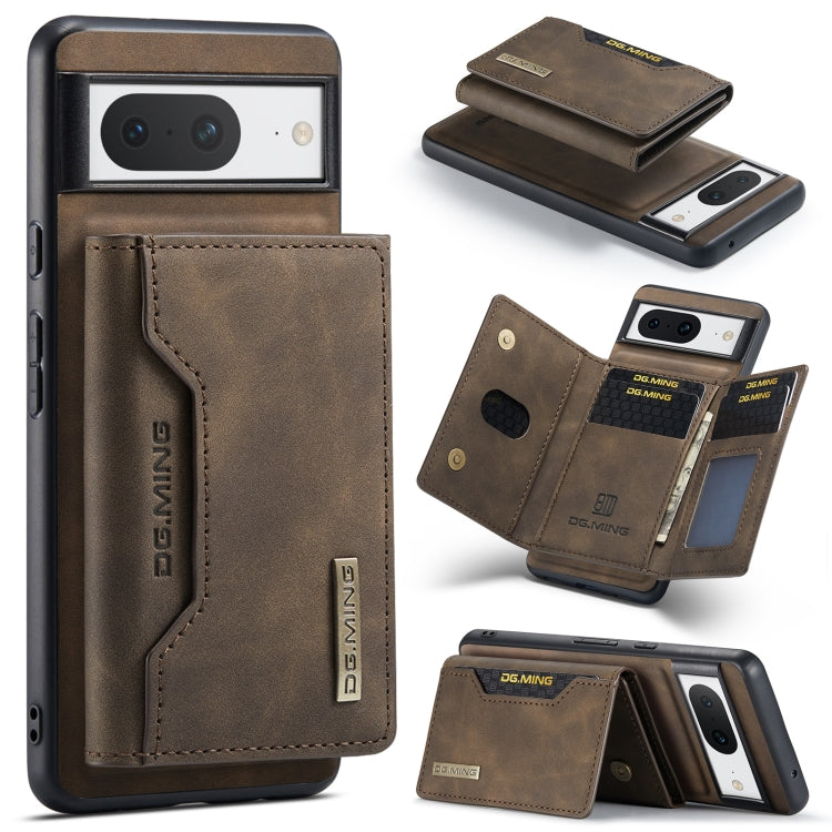 For Google Pixel 8 DG.MING M2 Series 3-Fold Multi Card Bag + Magnetic Phone Case(Coffee) - Google Cases by DG.MING | Online Shopping UK | buy2fix