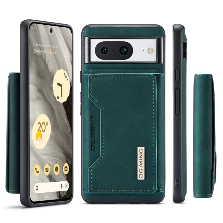 For Google Pixel 8 DG.MING M2 Series 3-Fold Multi Card Bag + Magnetic Phone Case(Green) - Google Cases by DG.MING | Online Shopping UK | buy2fix