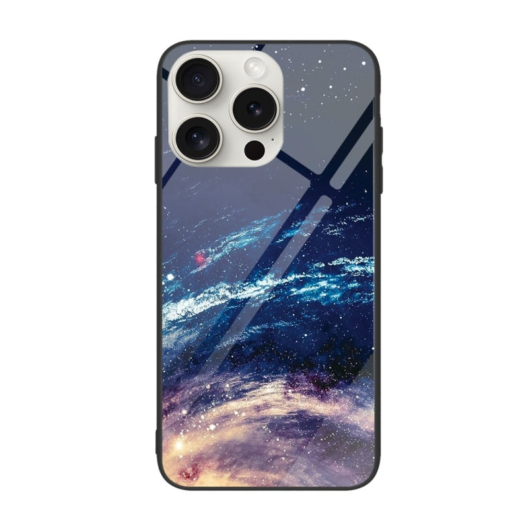 For iPhone 16 Pro Colorful Painted Glass Phone Case(Starry Sky) - iPhone 16 Pro Cases by buy2fix | Online Shopping UK | buy2fix