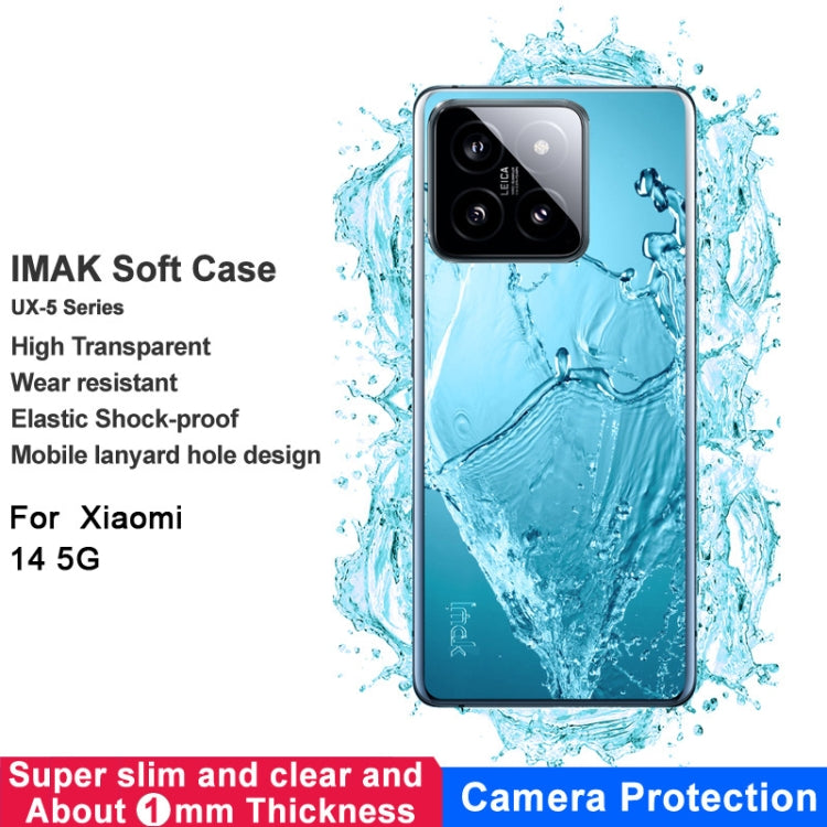 For Xiaomi 14 5G imak UX-5 Series Transparent Shockproof TPU Protective Case(Transparent) - 14 Cases by imak | Online Shopping UK | buy2fix