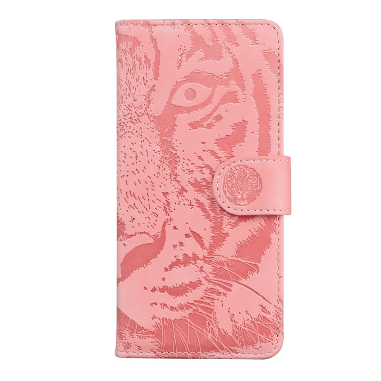 For Motorola Moto G Power 5G 2024 Tiger Embossing Pattern Leather Phone Case(Pink) - Motorola Cases by buy2fix | Online Shopping UK | buy2fix