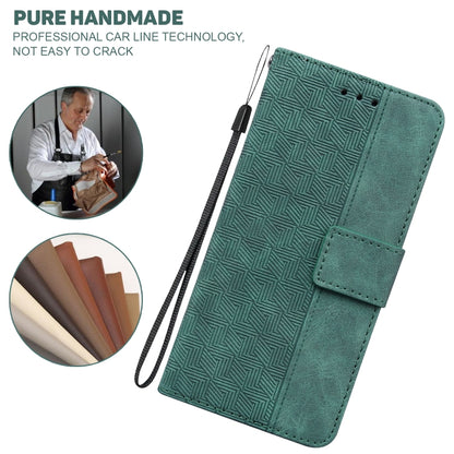 For iPhone SE 2024 Geometric Embossed Leather Phone Case(Green) - More iPhone Cases by buy2fix | Online Shopping UK | buy2fix