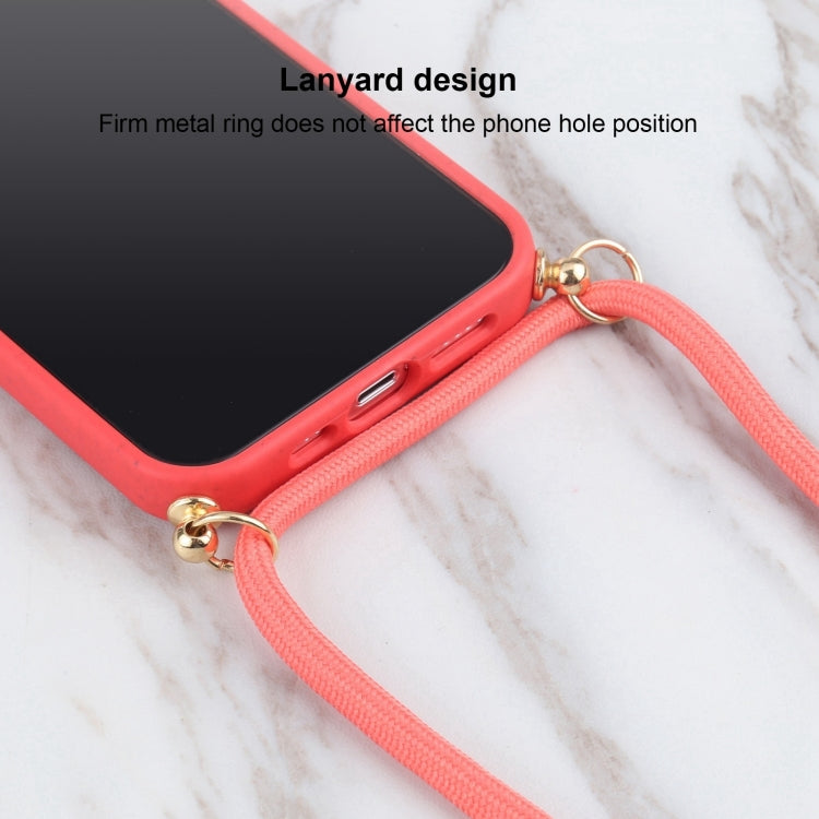 For iPhone 16 Pro Max Wheat Straw TPU Shockproof Phone Case with Neck Lanyard(Red) - iPhone 16 Pro Max Cases by buy2fix | Online Shopping UK | buy2fix