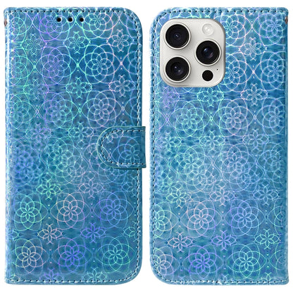 For iPhone 16 Pro Max Colorful Magnetic Buckle Leather Phone Case(Blue) - iPhone 16 Pro Max Cases by buy2fix | Online Shopping UK | buy2fix