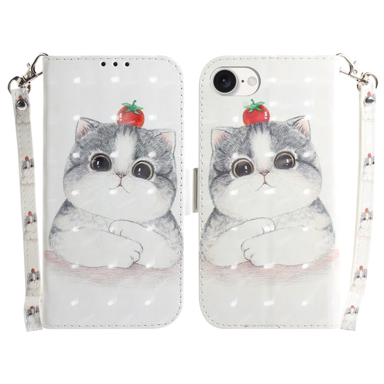 For iPhone SE 2024 3D Colored Horizontal Flip Leather Phone Case(Cute Cat) - More iPhone Cases by buy2fix | Online Shopping UK | buy2fix