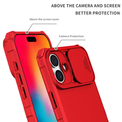 For iPhone 16 Plus Stereoscopic Holder Sliding Camshield Phone Case(Red) - iPhone 16 Plus Cases by buy2fix | Online Shopping UK | buy2fix