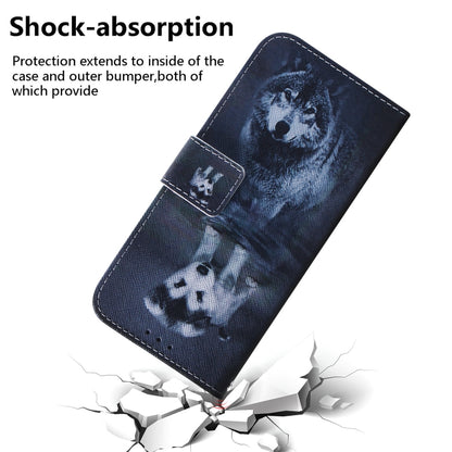 For iPhone SE 2024 Coloured Drawing Flip Leather Phone Case(Wolf and Dog) - More iPhone Cases by buy2fix | Online Shopping UK | buy2fix