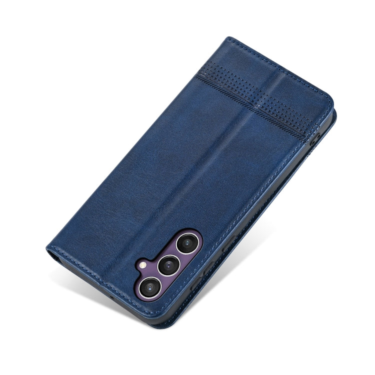 For Samsung Galaxy S24 5G AZNS Magnetic Calf Texture Flip Leather Phone Case(Dark Blue) - Galaxy S24 5G Cases by AZNS | Online Shopping UK | buy2fix