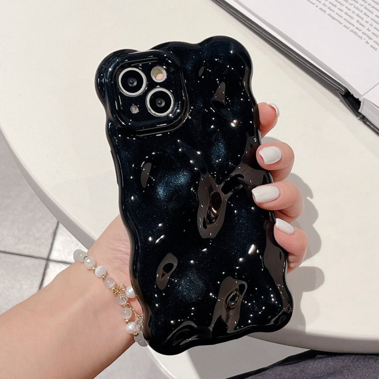 For iPhone 16 Plus Wave Bubbles TPU Phone Case(Pearlescent Black) - iPhone 16 Plus Cases by buy2fix | Online Shopping UK | buy2fix