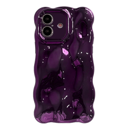 For iPhone 16 Plus Wave Bubbles TPU Phone Case(Painted Purple) - iPhone 16 Plus Cases by buy2fix | Online Shopping UK | buy2fix