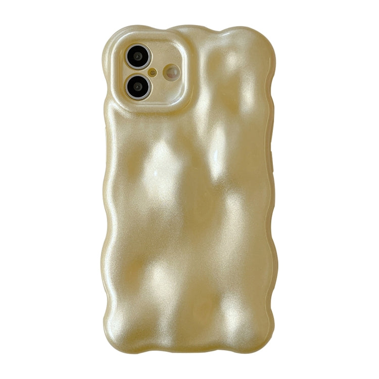 For iPhone 16 Wave Bubbles TPU Phone Case(Pearlescent Yellow) - iPhone 16 Cases by buy2fix | Online Shopping UK | buy2fix