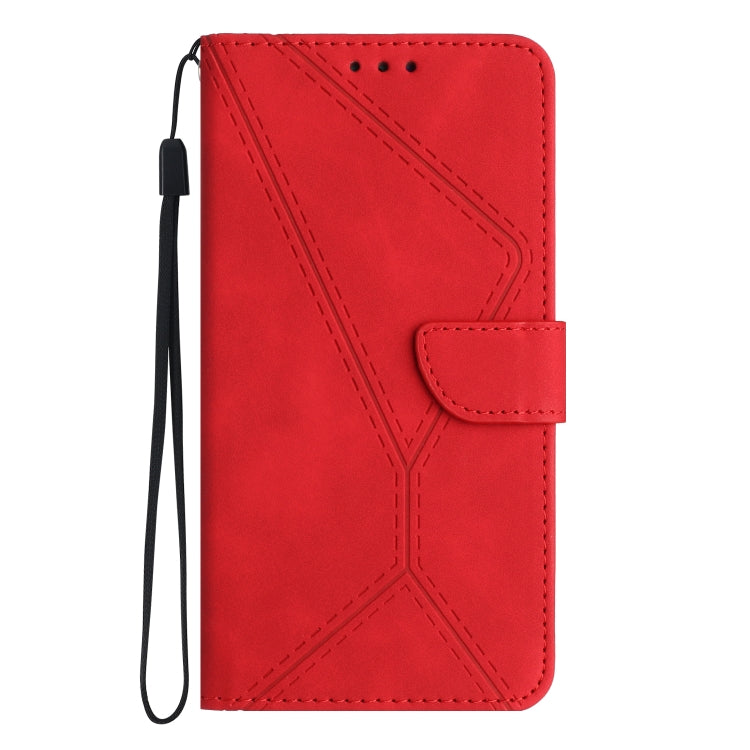 For Samsung Galaxy M55 Stitching Embossed Leather Phone Case(Red) - Galaxy Phone Cases by buy2fix | Online Shopping UK | buy2fix