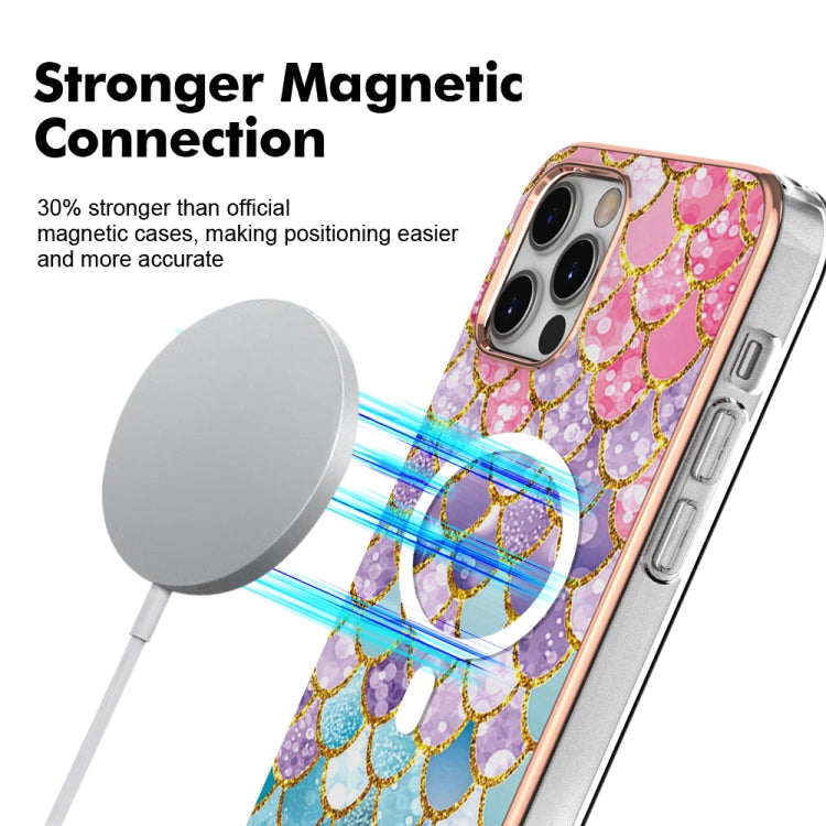 For iPhone 12 Pro Max Marble Pattern Dual-side IMD Magsafe TPU Phone Case(Colorful Scales) - iPhone 12 Pro Max Cases by buy2fix | Online Shopping UK | buy2fix