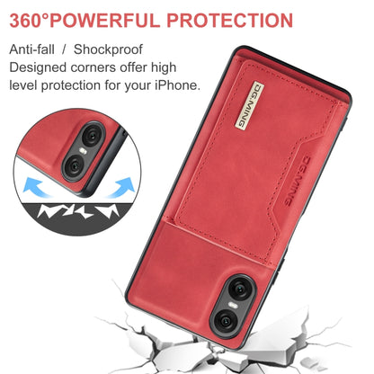 For Sony Xperia 10 VI DG.MING M2 Series 3-Fold Multi Card Bag + Magnetic Phone Case(Red) - Sony Cases by DG.MING | Online Shopping UK | buy2fix