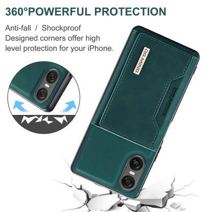 For Sony Xperia 10 VI DG.MING M2 Series 3-Fold Multi Card Bag + Magnetic Phone Case(Green) - Sony Cases by DG.MING | Online Shopping UK | buy2fix