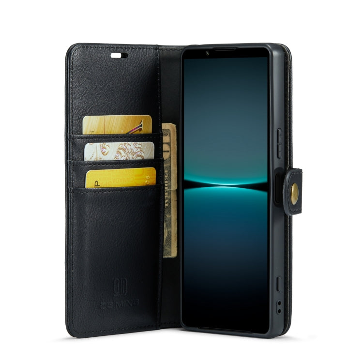 For Sony Xperia 1 V DG.MING Crazy Horse Texture Detachable Magnetic Leather Phone Case(Black) - Sony Cases by DG.MING | Online Shopping UK | buy2fix