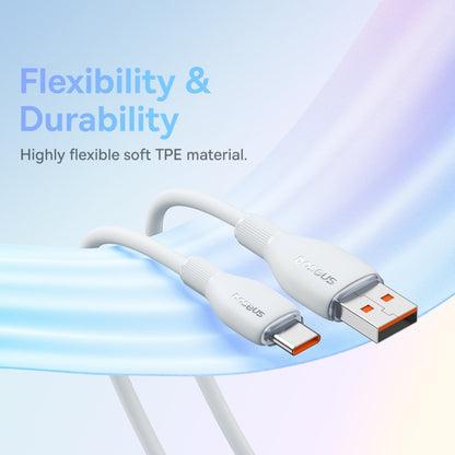 Baseus Pudding Series 100W USB to Type-C Fast Charging Data Cable, Length:1.2m(White) - USB-C & Type-C Cable by Baseus | Online Shopping UK | buy2fix