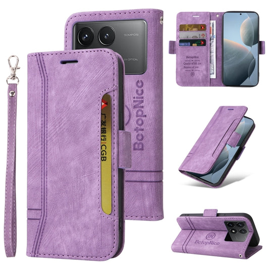For Xiaomi Redmi K70 / K70 Pro 5G BETOPNICE Dual-side Buckle Leather Phone Case(Purple) - K70 Cases by BETOPNICE | Online Shopping UK | buy2fix