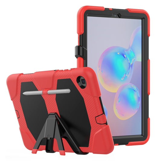 For Samsung Galaxy Tab S6 Lite P610 Shockproof Colorful Silicon + PC Protective Case with Holder & Pen Slot(Red) - Tab S6 Lite P610 / P615 by buy2fix | Online Shopping UK | buy2fix