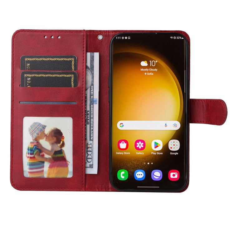 For Samsung Galaxy S24 Ultra Classic Calf Texture Flip Leather Phone Case(Red) - Galaxy S24 Ultra 5G Cases by buy2fix | Online Shopping UK | buy2fix