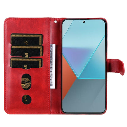 For Xiaomi Redmi Note13 Pro 5G Global Fashion Calf Texture Zipper Leather Phone Case(Red) - 13 Pro Cases by buy2fix | Online Shopping UK | buy2fix