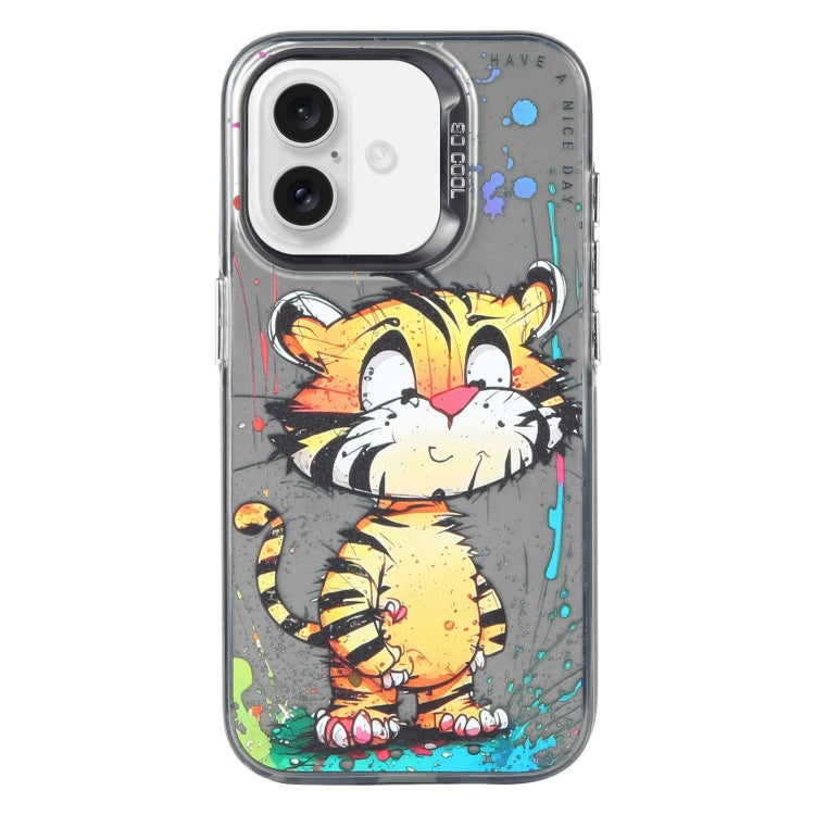 For iPhone 16 Plus Animal Pattern Oil Painting Series PC + TPU Phone Case(Colorful Tiger) - iPhone 16 Plus Cases by buy2fix | Online Shopping UK | buy2fix