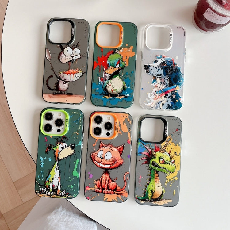 For iPhone 16 Pro Animal Pattern Oil Painting Series PC + TPU Phone Case(Sheep) - iPhone 16 Pro Cases by buy2fix | Online Shopping UK | buy2fix