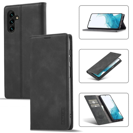 For Samsung Galaxy S23 FE 5G LC.IMEEKE Strong Magnetism Microfiber Leather Phone Case(Black) - Galaxy S23 FE 5G Cases by LC.IMEEKE | Online Shopping UK | buy2fix