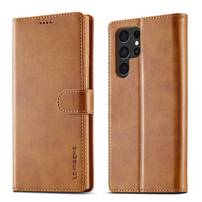 For Samsung Galaxy S24 Ultra 5G LC.IMEEKE Calf Texture Leather Phone Case(Brown) - Galaxy S24 Ultra 5G Cases by LC.IMEEKE | Online Shopping UK | buy2fix