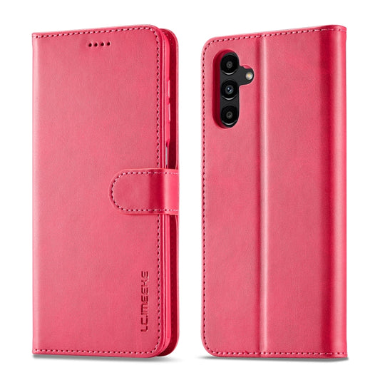 For Samsung Galaxy A35 5G LC.IMEEKE Calf Texture Leather Phone Case(Red) - Galaxy Phone Cases by LC.IMEEKE | Online Shopping UK | buy2fix