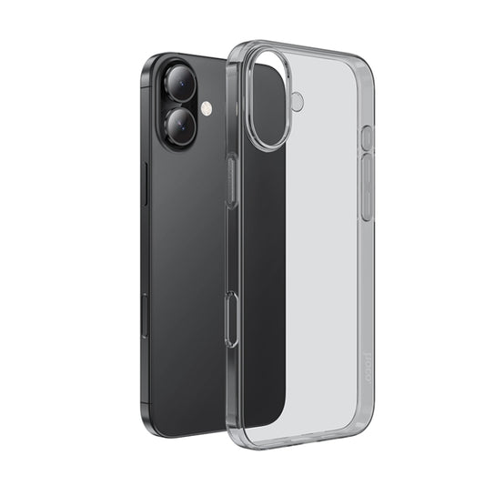 For iPhone 16 hoco Light Series Soft TPU Phone Case(Transparent Black) - iPhone 16 Cases by hoco | Online Shopping UK | buy2fix