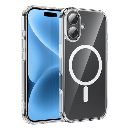 For iPhone 16 Plus hoco MagSafe Magnetic Series Airbag Shockproof Phone Case(Transparent) - iPhone 16 Plus Cases by hoco | Online Shopping UK | buy2fix