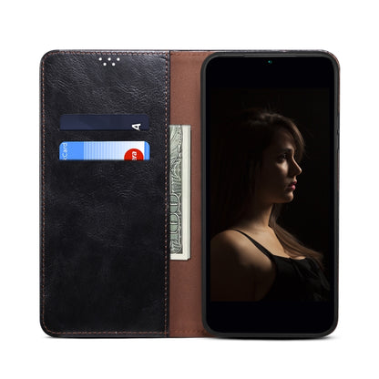 For OnePlus 13 Oil Wax Crazy Horse Texture Leather Phone Case(Black) - OnePlus Cases by buy2fix | Online Shopping UK | buy2fix