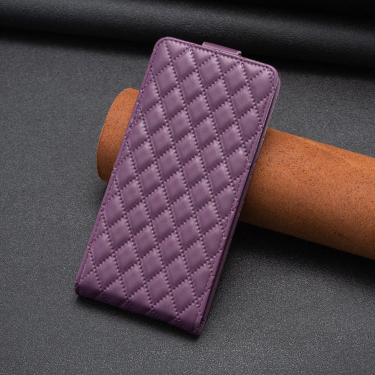 For Xiaomi Redmi Note 13 Pro 4G Global Diamond Lattice Vertical Flip Leather Phone Case(Dark Purple) - Note 13 Pro Cases by buy2fix | Online Shopping UK | buy2fix