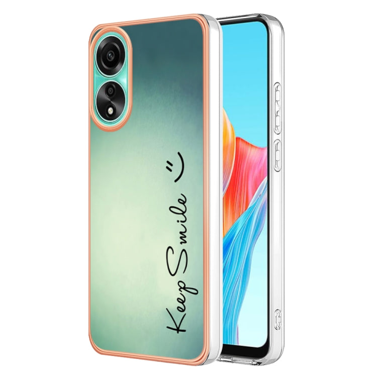 For OPPO A78 4G Electroplating Marble Dual-side IMD Phone Case(Smile) - OPPO Cases by buy2fix | Online Shopping UK | buy2fix