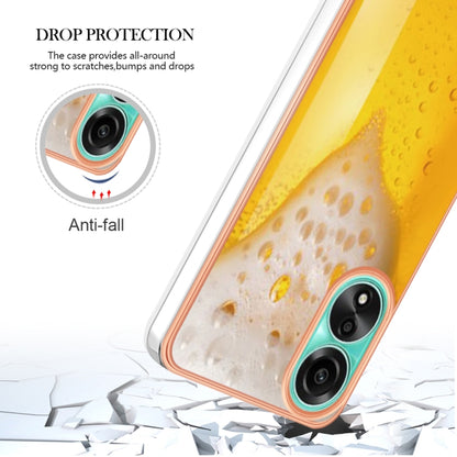 For OPPO A78 4G Electroplating Marble Dual-side IMD Phone Case(Draft Beer) - OPPO Cases by buy2fix | Online Shopping UK | buy2fix