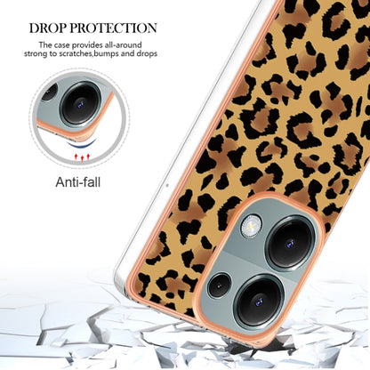 For Xiaomi Redmi Note 13 Pro 4G/Poco M6 Pro 4G Electroplating Marble Dual-side IMD Phone Case(Leopard Print) - Note 13 Pro Cases by buy2fix | Online Shopping UK | buy2fix