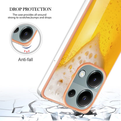 For Xiaomi Redmi Note 13 Pro 4G/Poco M6 Pro 4G Electroplating Marble Dual-side IMD Phone Case(Draft Beer) - Note 13 Pro Cases by buy2fix | Online Shopping UK | buy2fix