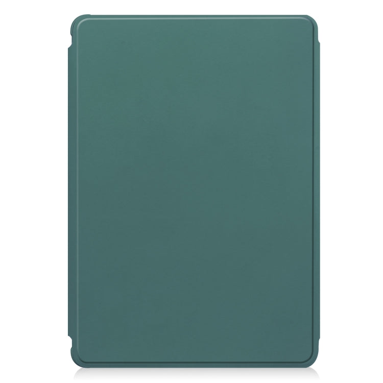 For Samsung Galaxy Tab S9+ 360 Rotation Transparent Smart Leather Case with Keyboard(Dark Green) - Galaxy Tab S9+ Cases by buy2fix | Online Shopping UK | buy2fix