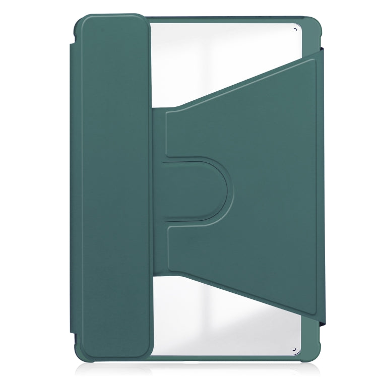 For Samsung Galaxy Tab S9+ 360 Rotation Transparent Smart Leather Case with Keyboard(Dark Green) - Galaxy Tab S9+ Cases by buy2fix | Online Shopping UK | buy2fix
