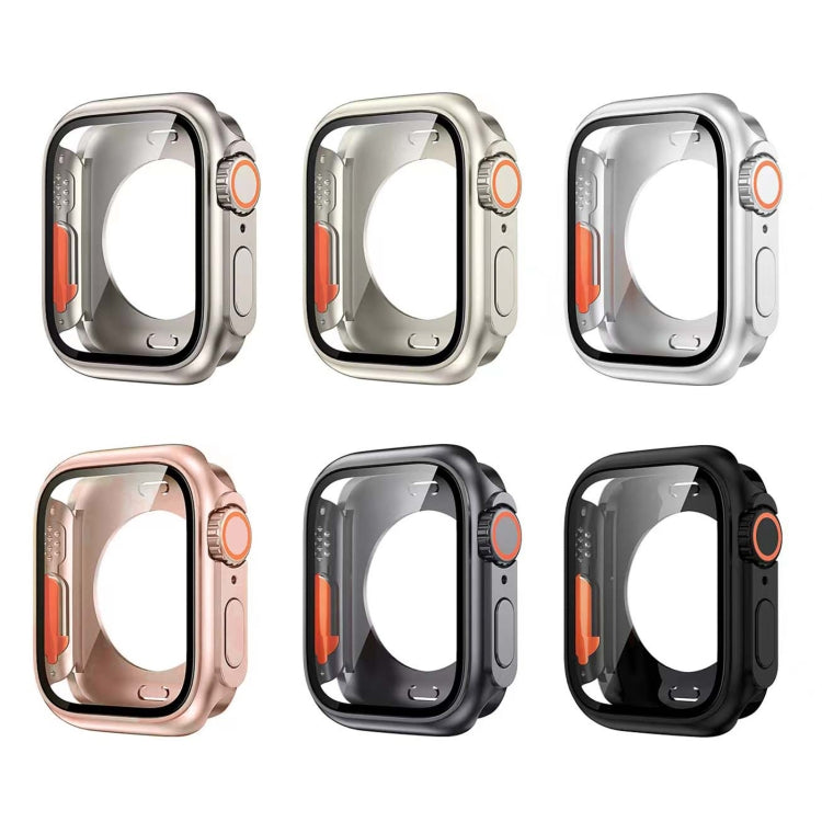 For Apple Watch Series 6 / 5 / 4 / SE 44mm Change to Ultra 49mm All-Inclusive Film Hybrid PC Watch Case(Original Black) - Watch Cases by buy2fix | Online Shopping UK | buy2fix