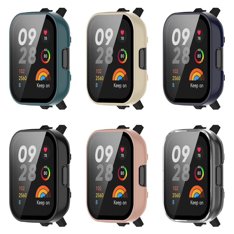 For Xiaomi Mi Watch Lite 3 PC + Tempered Film Integrated Watch Protective Case(Black) - Watch Cases by buy2fix | Online Shopping UK | buy2fix