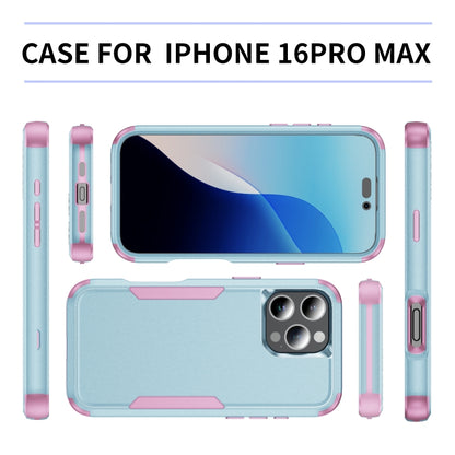 For iPhone 16 Pro Max Commuter Shockproof TPU + PC Phone Case(Grey Green+Pink) - iPhone 16 Pro Max Cases by buy2fix | Online Shopping UK | buy2fix