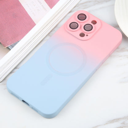 For iPhone 16 Pro Max Liquid TPU Silicone Gradient MagSafe Phone Case(Pink Blue) - iPhone 16 Pro Cases by buy2fix | Online Shopping UK | buy2fix