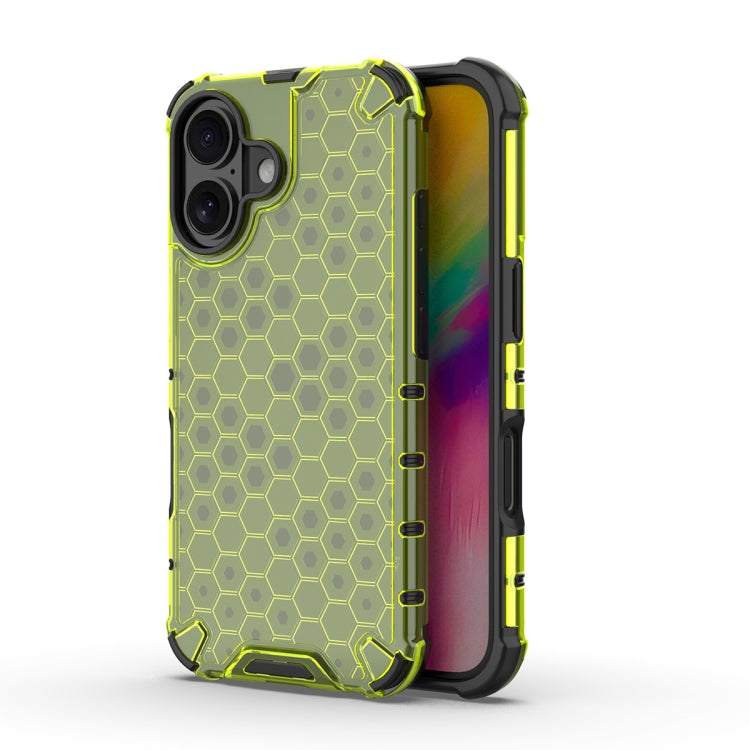 For iPhone 16 Honeycomb Shockproof Phone Case(Green) - iPhone 16 Cases by buy2fix | Online Shopping UK | buy2fix